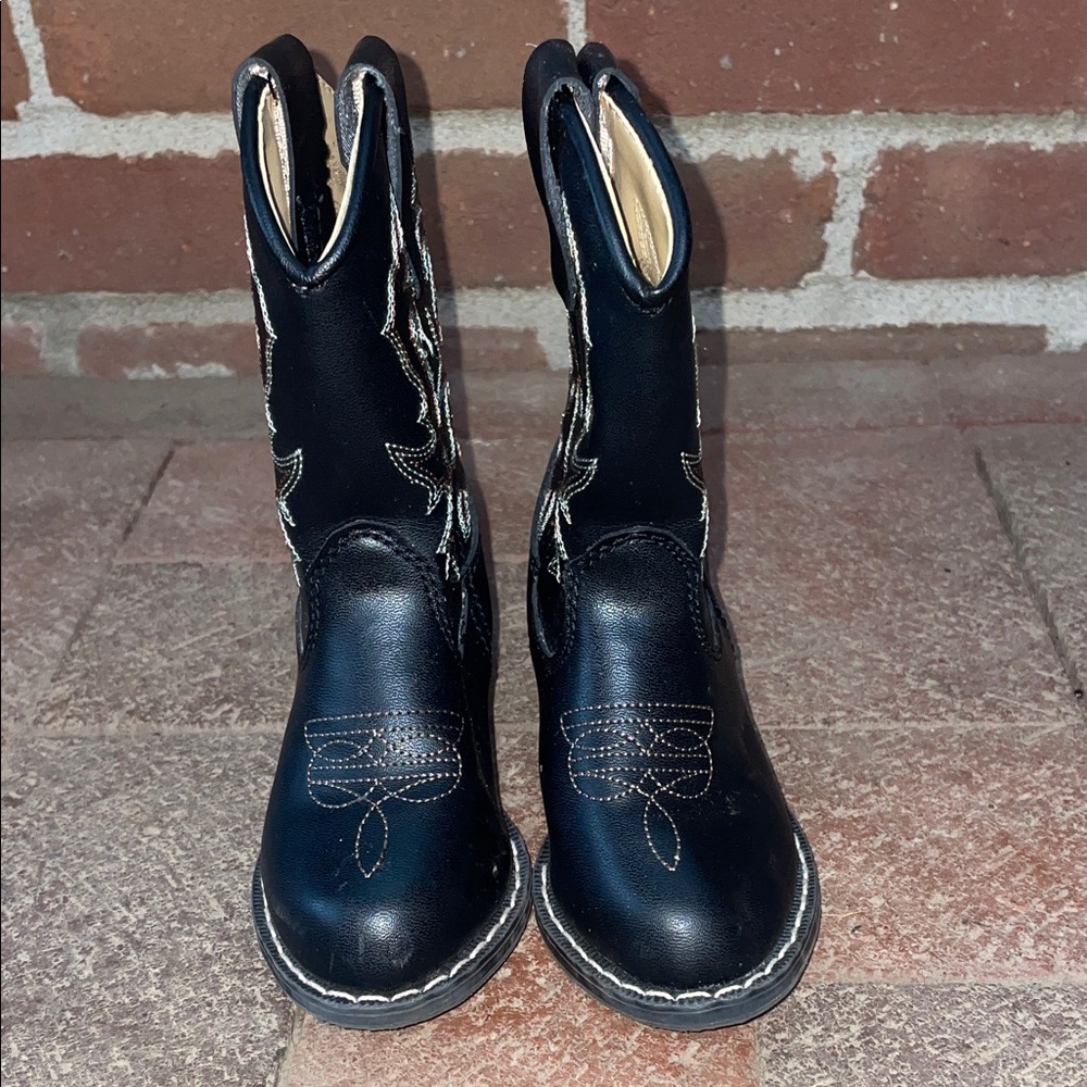 Faded Glory Black Kids Western Boots, size 7, great for a little cowboy - Picture 6 of 6